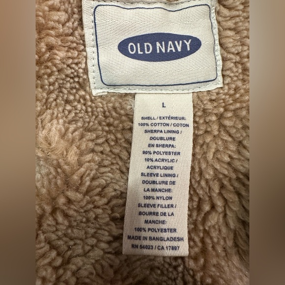 Vintage 90s Old Navy Denim Jacket Blue Sherpa Lined Western- Women’s Size Large - Picture 3 of 7